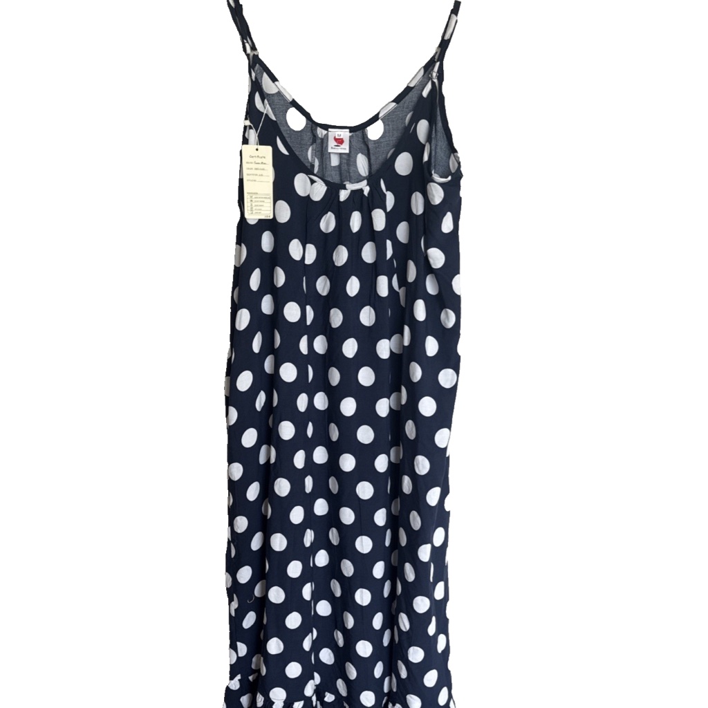 Buenos Ninos Women's Blue White Maxi Polka Dot Dress Size M